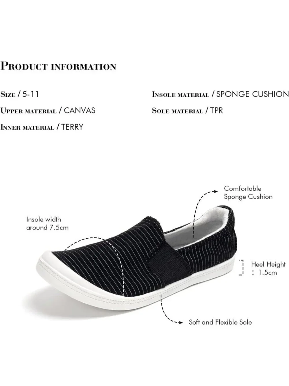 Women's Black/White Stripes Comfortable Lace-Up Breathable Walking Sneakers
